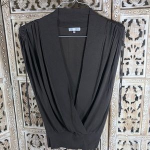 Zazie Gray sweater knit shirt sleeve top Small